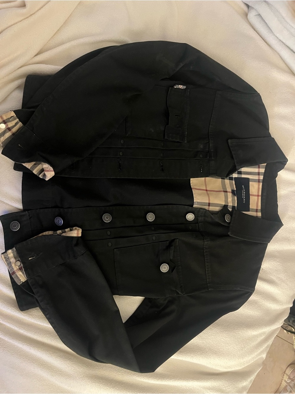 Black burberry denim jacket